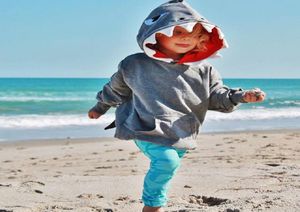 2019 New Fashion Cute Casual Toddler Kids Boys Shark Hooded Tops Hoodie Jacket Coat Outerwear Clothes5065777