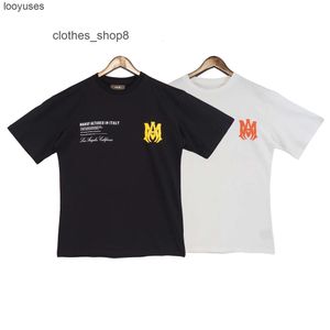 Short Mens Tshirt Designer Amirs Men's T Shirt Sleeve 2024 Fried Street Poster Letter Print Rou M4W9