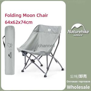 Camp Furniture Naturehike Folding Chair Camping Outdoor Portable Wear-resistant Leisure Moon Chair Picnic Tour Fishing Chair 140KG Load Bearing YQ240315