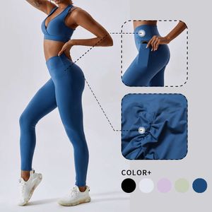 Lu Pant Align Lemon Pockets Yoga 2-Side Leggings Wisruning Push Up Fiess Women Sports Time Cross Cross High Waist Workout Sportswear for Gym Out