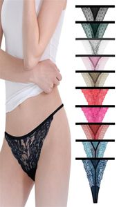 10 Pcslot Sexy Lace Cotton Women GString Thong TBack Ladies Tangas Lingerie Plus Size Panties Underwear Modis Underpants 2103107375093