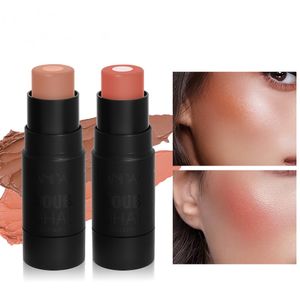 Handaiyan blush e iluminador em bastão sólido sanduíche rouge Fácil de usar Creme natural de longa duração em bastão de maquiagem cosmética