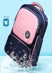 Okkid crianças sacos de escola para meninas bonito estilo coreano crianças rosa saco ortopédico mochila escolar para menino à prova dwaterproof água bookbag presente y29303454