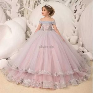 Girl's Dresses Elegance open arms fluffy dresses girls in flowers wedding with frills dress baby beauty contest a birthday ball for children 240315