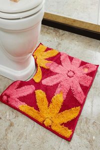 twopiece set bathroom Sunflower piece Set pattern Ushaped toilet foot mat Ushaped toilet mat sunflower pattern7418907