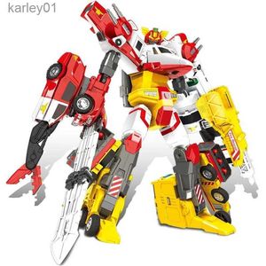 Transformation Toys Robots 4 I 1 Hello Carbot Transformation Robot Toys Action Figures Deformation Rescue Car/Fire Truck Toy for Children Gift YQ240315