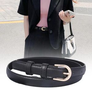 Belts Versatile Buckle Small Belt Adjustable Women's Skinny Waist Business Casual Accessories Pin Leather Simple Suit T4G5