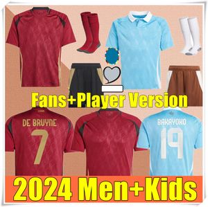 25 Maillot 24 Belgium Soccer Jersey DE BRUYNE LUKAKU DOKU 2024 Euro Cup National Team Football Shirt 2025 Kids Full Kit Home Away BAKAYOKO CARRASCO TIELEMANS 20 20