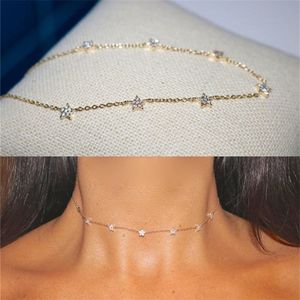 2019 Christmas gift vermeil 925 sterling silver cute star choker charm necklaces charming women jewelry fine silver necklace T2001264G