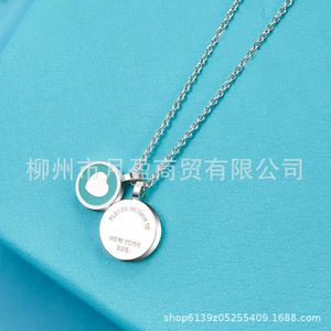 Designer New tiffay and co 925 Counter High Edition Enamel Green Love Ladybug Necklace Candy Female Collar Chain Light Luxury Simple