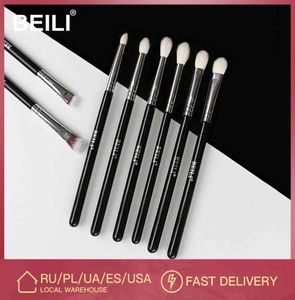 Beili 8st Classic Black Pro Eye Make Up Borstes Get Syntetiskt hår Eyeshadow Eyebrow Blending Smoky Beauty Makeup Borstes Set 207118868