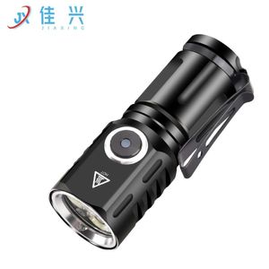 Mini Strong Light Three Eyes Small Outdoor Portable Charging Emergency Multi Functional Flashlight 795988