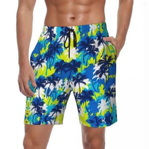 Herr shorts marin lime palm trädt brädet sommar cool y2k roliga strand män sport andas design simning stammar