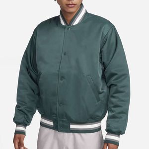 Senaste grossist satin baseballjackor billiga priser bästa kvalitet män kvinnor polyester broderad bombplan satin baseball jackor 55