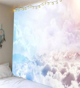 3D Sky nuvole bianche Arazzo appeso a parete Copriletto Dorm Cover Telo mare Sfondo Home Room Wall Art Dimensioni multiple Dropship8072000