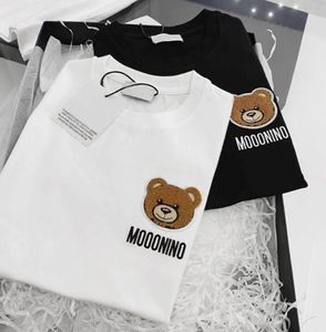 Kids fashion Tshirts Tops Tees boys girls cartoon bear embroidered letter cotton short sleeve Pullover children clothes Loose Sty5963978