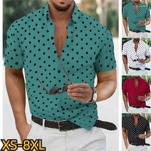 Camisas casuais masculinas 2024 camisa de verão férias botão havaiano para cima turndown rua botão-para baixo roupas XS-8XL