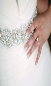 2018 Cintura da sposa di alta qualità Perline Cinture da sposa con strass Accessorio da sposa Cintura in raso per abiti da sposa da sera5965680