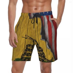 Męskie szorty męskie na desce amerykańskiej flagi stylowe pnie pływackie fajne moda zabawny oddychający sportowy surf