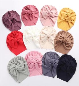 Solide gerippte Hasenknoten-Turban-Hüte für Babys, Jungen und Mädchen, Mützen, gestreift, dünn, elastisch, Mützen, Motorhaube, Neugeborene, Kleinkinder, Kopfbedeckungen337l9001437