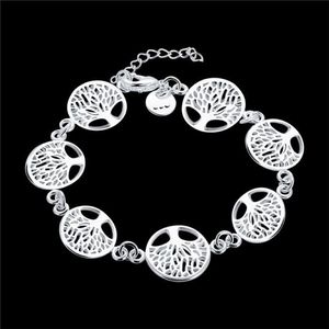 Women's Sterling Silver Plated Tree of Life Charm Armband GSSB607 Fashion 925 Silver Plate SMEEXKE ALMETS3117