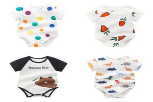 Newborn Baby Cartoon Rompers 35 Colors Infant Strawberry Dot Onesies Kids Casual Clothing Boys Girls Baby Clothes Toddler Jumpsuit8955668
