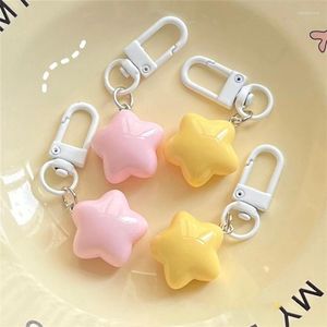 Keychains Candy Color Key Ring Keychain Star Pentagram Chain Diy Accessory Lobster Clasp Party Jewelry Handmased Minding Finding