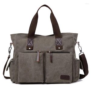 Tasche Leinwand Mode Herren Umhängetaschen Einfarbig Multifunktions Männer Büro Vintage Mit Schlitz Tasche Schulter