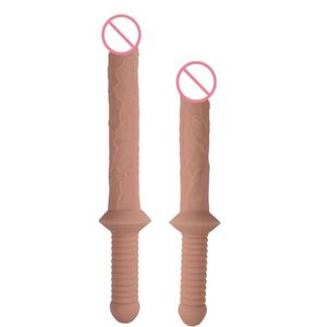 Forma di spada Grandi dildo Maniglia Design Grande piccolo pene di carne Flessibile e realistico Dildo Cazzo Masturbazione femminile Giocattoli del sesso T2002189127