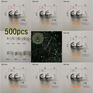 500pcs Stainless Double squid hooks with fiber rod Umbrella fishhooks Sea DIY fishing bait tools Jig lure accessories Wholesale 240313