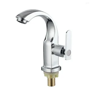 Rubinetti per lavandino del bagno Rubinetto per lavabo Quadrato cromato Miscelatore monocomando per acqua fredda Lavabo da piano