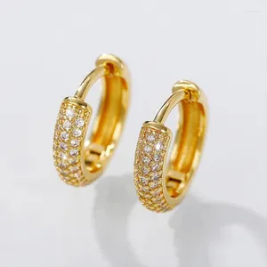 Hoopörhängen 2024 Luxury CZ för kvinnor Guldfärg Small Circle Fashion Versatile Lady's Ear Accessory Enkla smycken