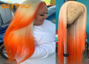 Ishow Brazilian 13x4 Transparent Lace Front Wig Straight 613 Blonde Ginger Human Hair Wigs Pink Red Light Blue Purple Ombre Color 4127990