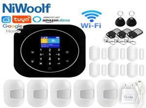 Home Alarm System WiFi GSM Alarm Intercom Remote Control Autodial 433MHz Detectors iOS Android Tuya App Control Touch Keyboard Y127542162