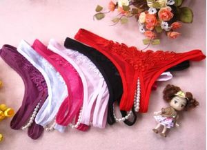 Sexy Open Crotch Lingerie Womens Crotchless Pearl Thong Panty G String Underwear8283270