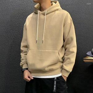 Men's Hoodies Sweatshirts For Man Fleeced Green Clothing Hooded Solid Simple Offers Sweat Shirt Welcome Deal