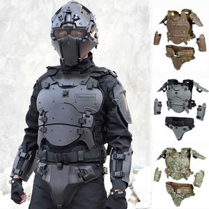 전술 조끼 전술 조끼 방탄 가슴 보호기 조끼 W 팔꿈치 W 암 w crocza w 스트랩 세트 야외 게임 CS Paintball Airsoft Vest 240315