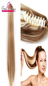 Greatemy 18quot Straight Ponytail Claw Clip on Extension Syntetiskt hårstycke 4 1B 27 27613 613 33 8 Syntetisk hästsvans 9027885