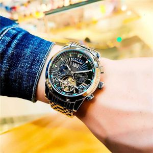 2024 New Men* Night Glow Glow Month Week Multi Functional Mechanical Watch Watch Hollow Out