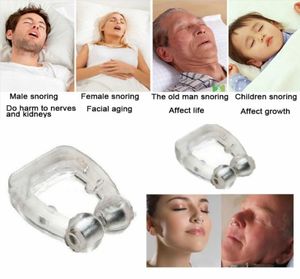 Snarkning upphör silikon magnetisk anti snore stopp snarkar näsklipp sömnbricka sovhjälp apné vakt nattanordning med fall 08515640