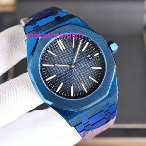 Relógio de luxo aps mecânico audemar ap relógio automático movimento masculino designer 42mm safira relógios de pulso montre presentes para homem azul