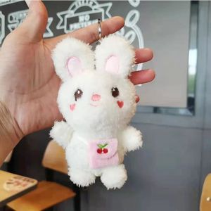 2024 Cute Mini Fur Rabbit Plush Toys Car Pendant Rabbit Pchane brekiłki