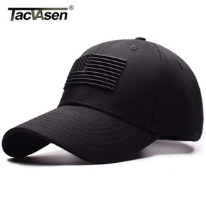 Tacvasen taktyczna czapka baseballowa mężczyźni Summer USA Flag Flag Protekcja przeciwsłoneczna Regulowana czapka Męska moda Airsoft Casual Golf Baseball Hat 210248J