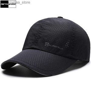 Ball Caps NORTHWOOD 2022 Fashion Summer Cap Men Women Mesh Baseball Caps Breathable Holes Sun Snapback Hat Trucker Cap Dad HatsY240315