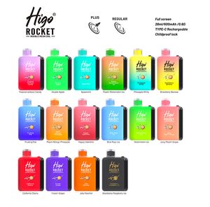 GEM BAR HIGO ROCKET Puff 2800 7000 9000 10000 12000 18000 20000 9K 12K 15K 18K 20K Puffs Одноразовые сигареты Vape E Vapor bar Электронные капсулы Mesh Coil В наличии