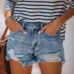 2024 sommer Lose Taste Loch Quaste Jeans Shorts Hot Pants frauen Tragen
