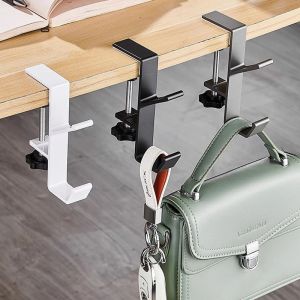 Rails Multifunktion ein verstellbarer Schreibtisch Kantenhaken tragbarer Kopfhörer -Stand Desktop Headset Halter Punch Free Home Office Schreibtisch Kantekleider