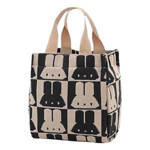 Рабочая сумка, сумка для ланча, маленькая сумка для переноски, универсальная, свежая, утолщенная парусина, прочная, маленькая сумка для мамы, сумка бенто 240315