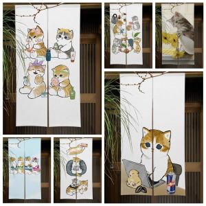 Curtains Funny Cat Door Curtain Kitchen Dining Curtain Room Baby Room Decor Curtain Partition Curtain Drape Entrance Hanging HalfCurtain