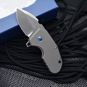 Camping Mini M390 Blade BM 756 Folding Knife Titanium Alloy Handle Outdoor Self Defense Pocket Knives EDC Defenses Tool